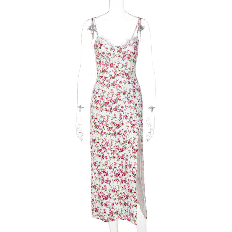 Lace Flowers Long Dress