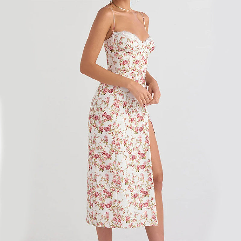 Lace Flowers Long Dress