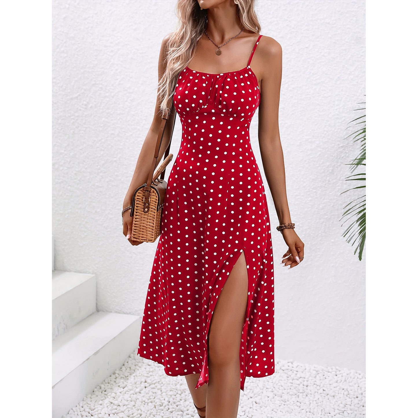 Polka Dot Print Summer Dress